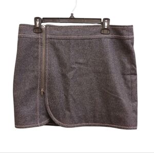 Purnell Anthropologie Gray Side Zip Up Wool Blend Mini Skirt Size 8/29